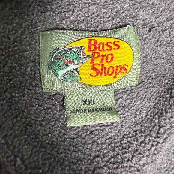 Bass Pro Shops Gray Fleece Full Zip Jacket, XXL, Pockets, Fishing, Logo 2/$50 - Picture 10 of 14